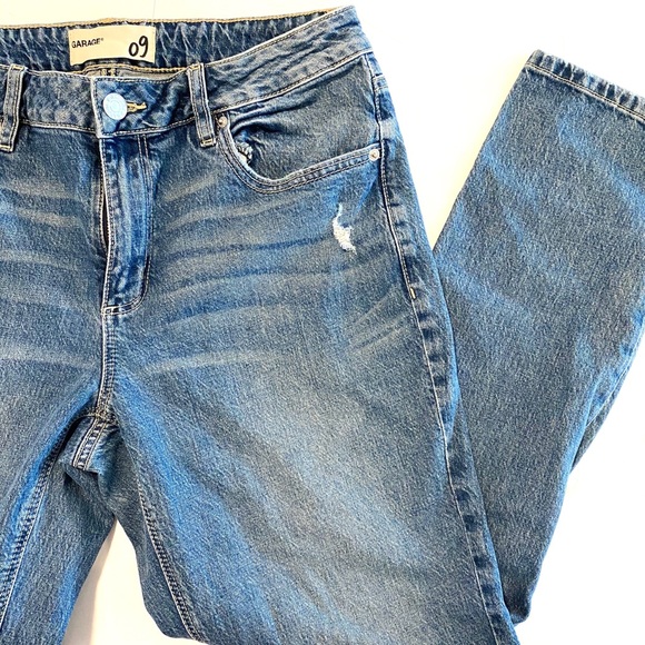 GARAGE 09 High Waisted Cropped Distressed Jeans - Picture 2 of 10